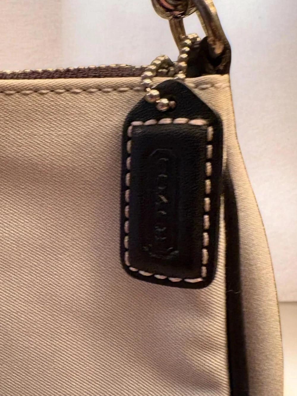 Y2K COACH HAMPTONS DEMI POUCH BAG MINI POUCHETTE PURSE LIGHT BLUE/BLACK L0J-7704